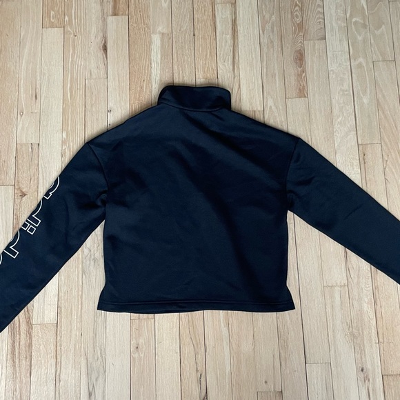 ⭕️SOLD⭕️ Adidas Quarter Zip Pullover Fleece Cropped Hoodie Nwot - Picture 4 of 5
